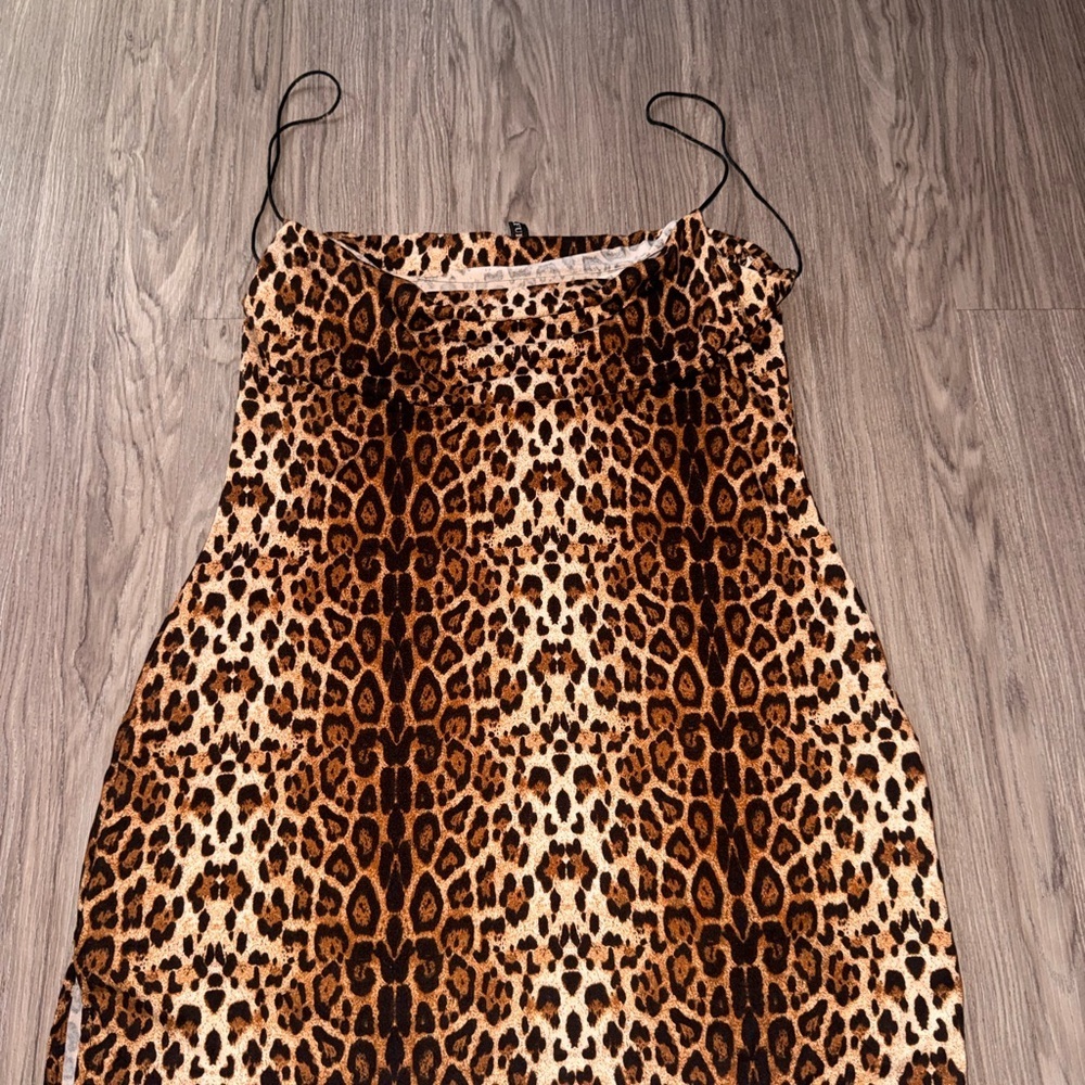 Zara Leopard Print Mini Dress in Brown and Black